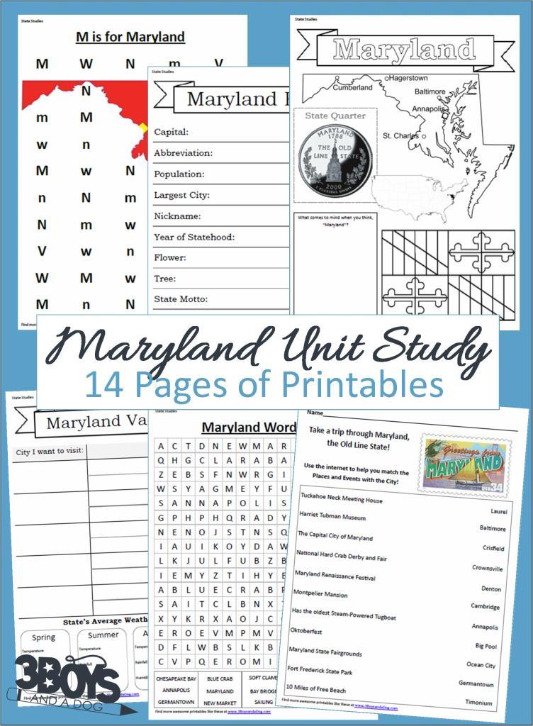 Maryland State Unit Study