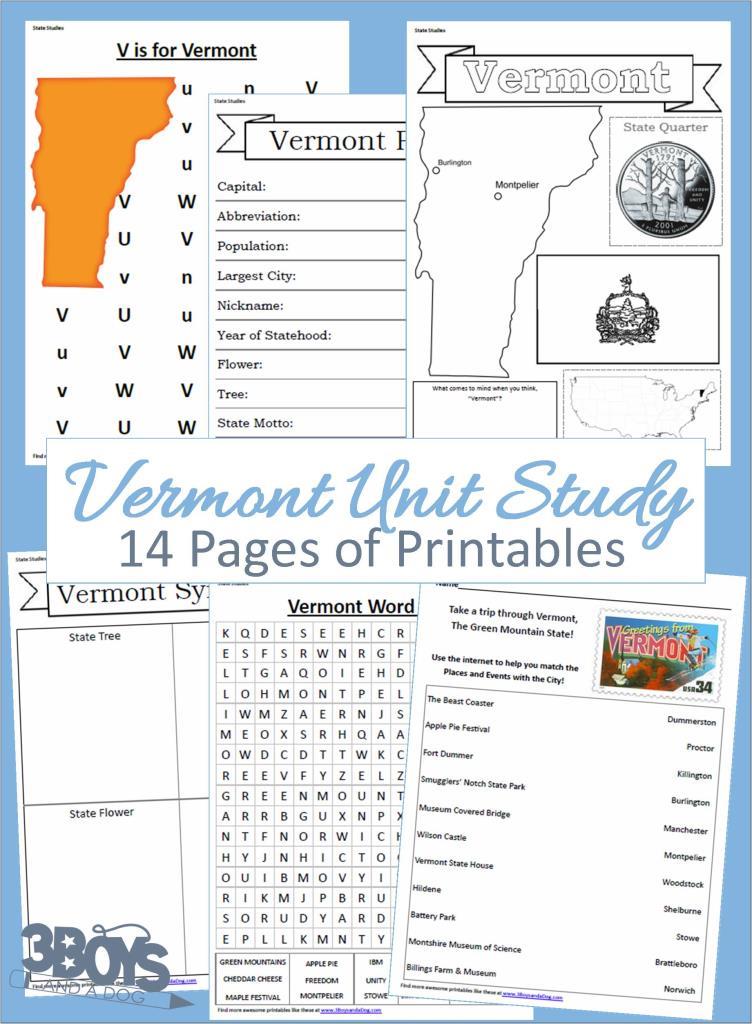 Vermont State Unit Study