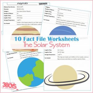 Fact Files Worksheets about the Solar System