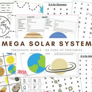 Includes the Solar System Learning Pack, the Solar System Letter Finds Pack, AND the Solar System Fact Files - save with the bundle With 84 pages of learning fun, your child will stay engaged while strengthening many skills including fine motor!