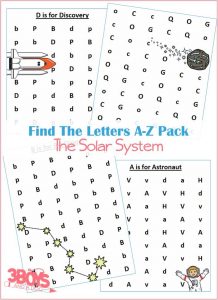 The A to Z Letter Finds Solar System Pack