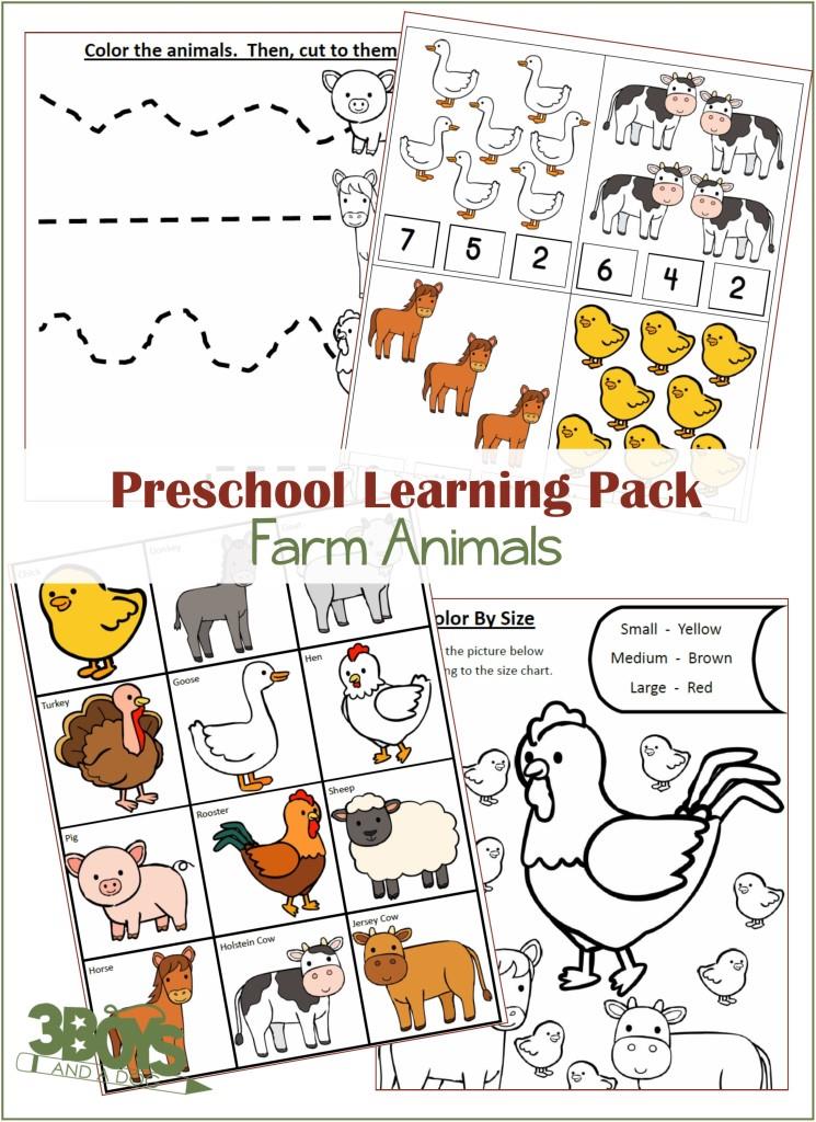 At The Farm Preschool Learning Set _ Farm Animals
