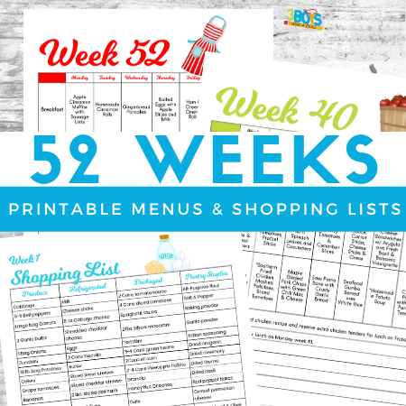 52 Weeks of Meal Plans and Shopping Lists