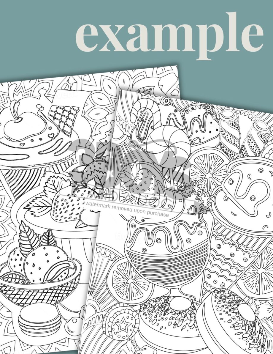 Sweet Treats Adult Coloring Book