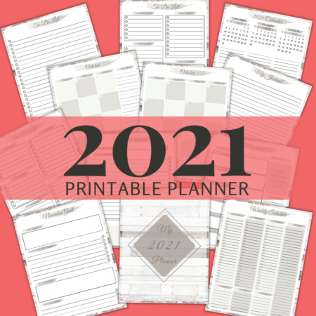 2021 Printable Planner: Distressed Wood