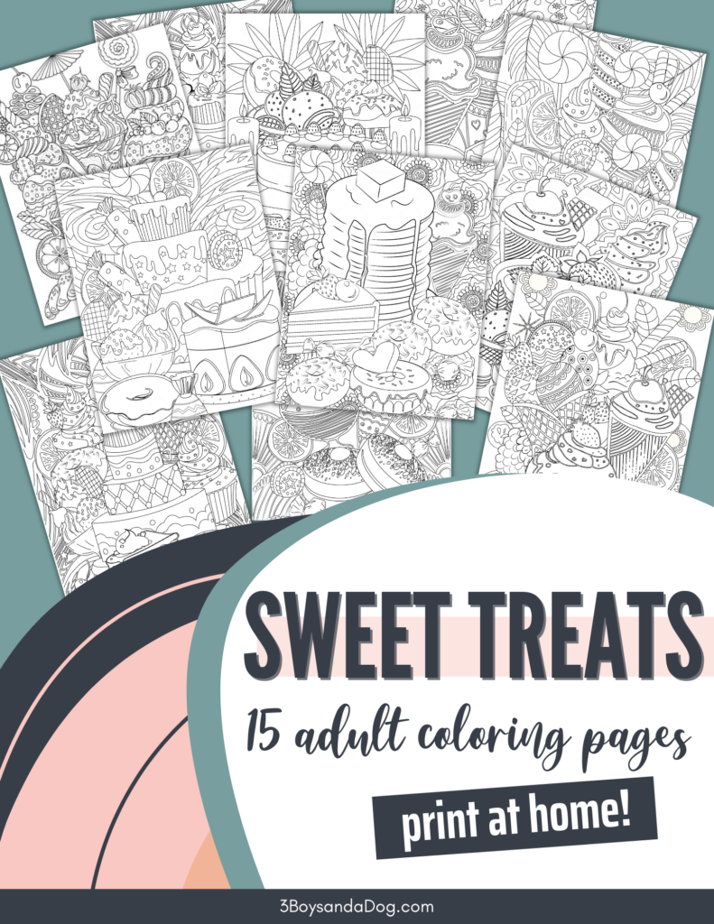 Sweet Treats Adult Coloring Book 3 Boys And A Dog Shop