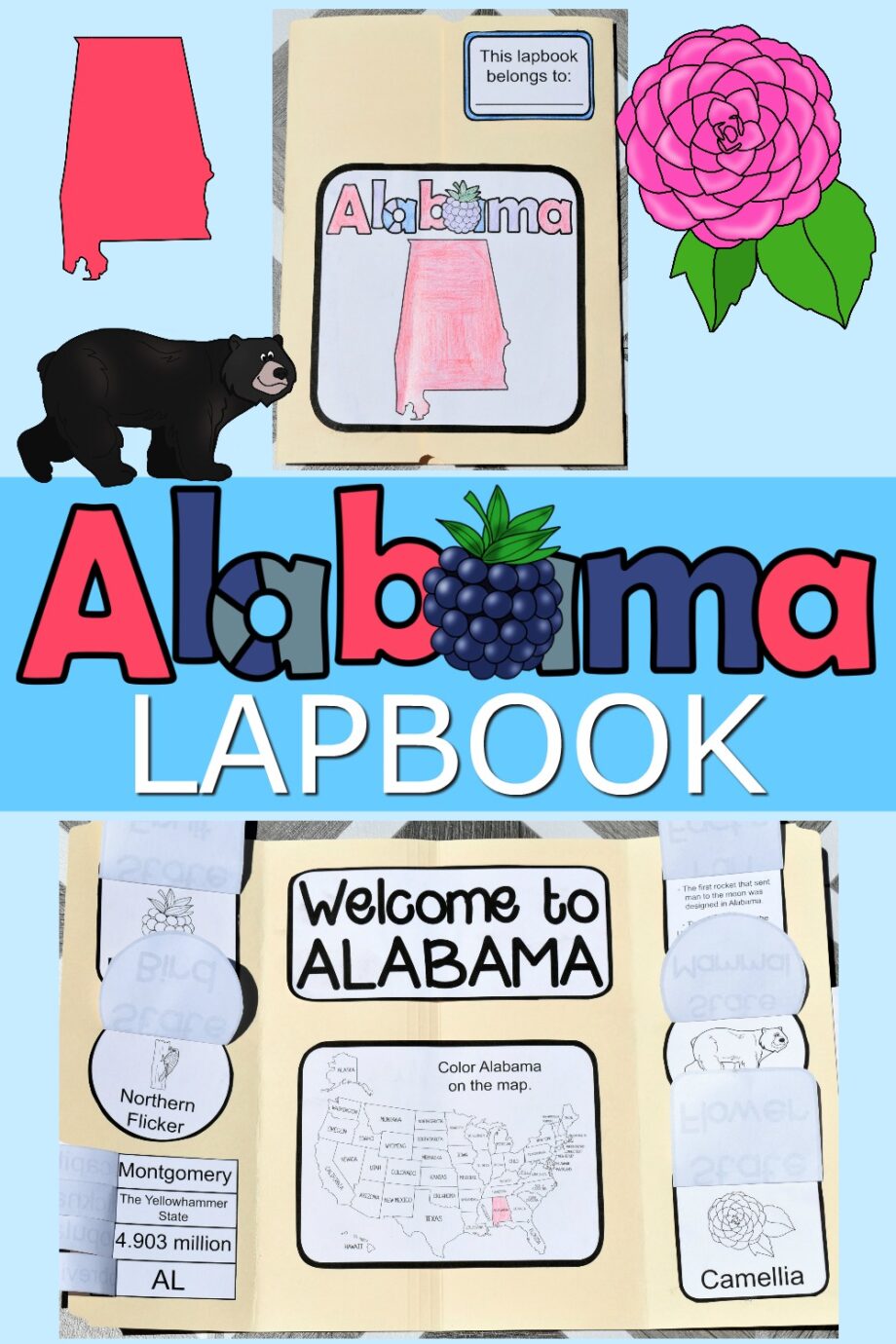 Alabama Lapbook Elements