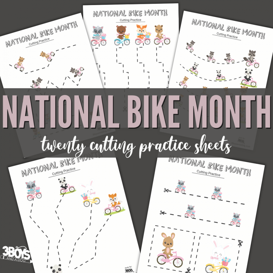 National Bike Month Cutting Sheets