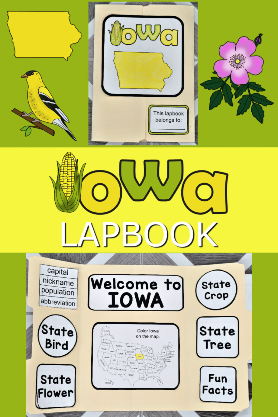 Iowa Lapbook Elements