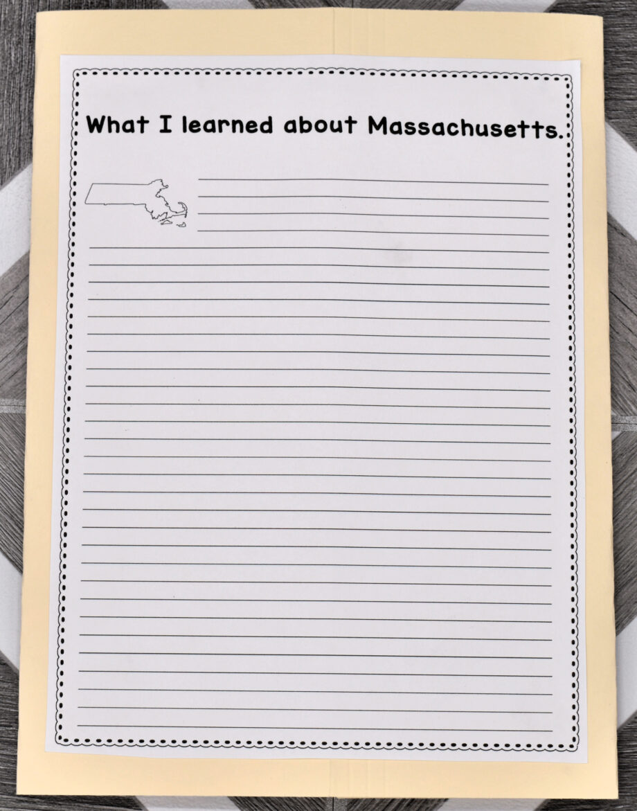 Massachusetts Lapbook Elements