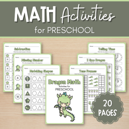 Dragon Math Activities for Preschool