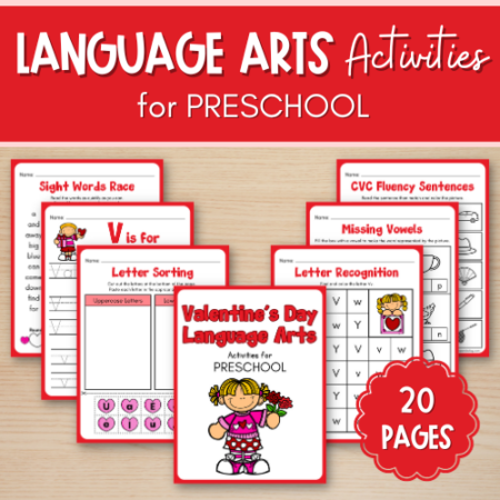 Valentine’s Day Language Arts for Preschool