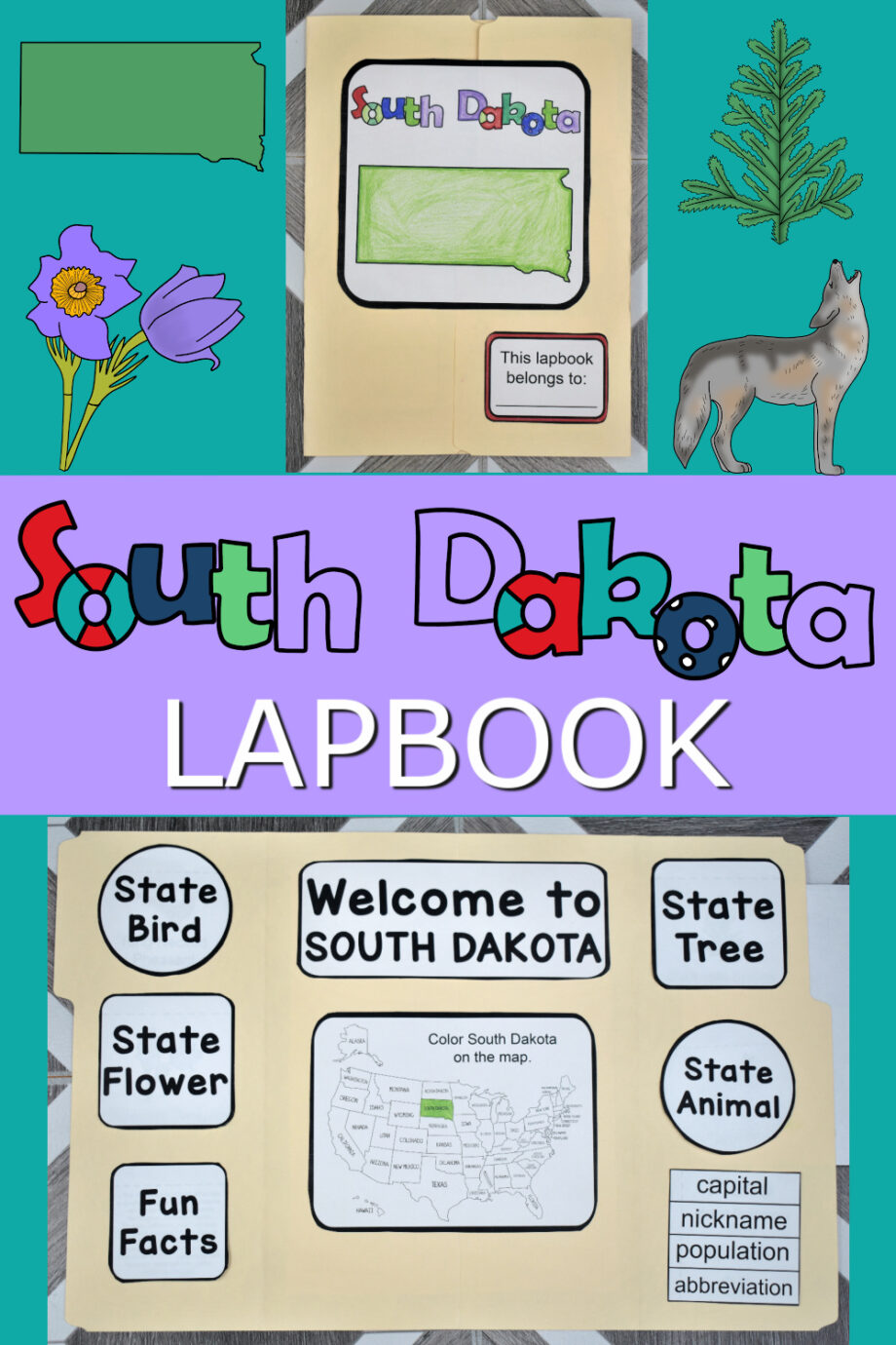 South Dakota Lapbook Elements
