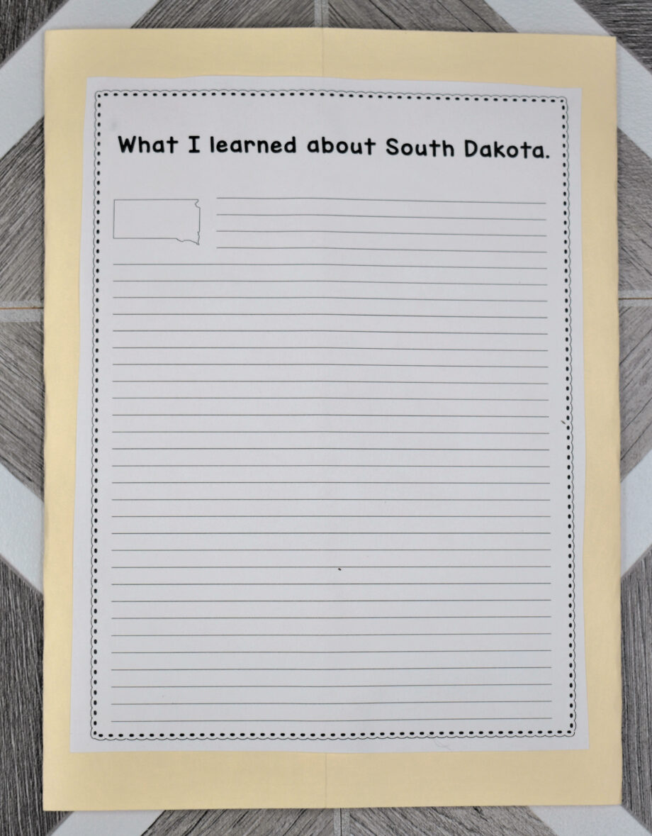 South Dakota Lapbook Elements