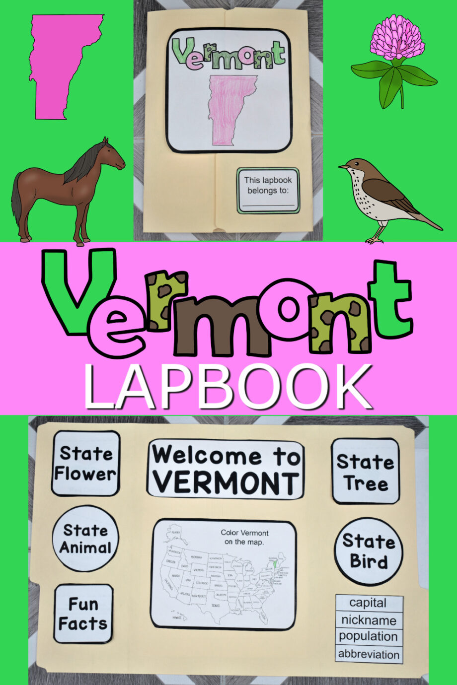 Vermont Lapbook Elements