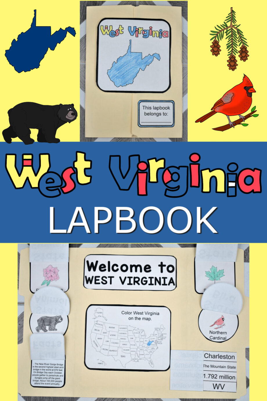 West Virginia Lapbook Elements