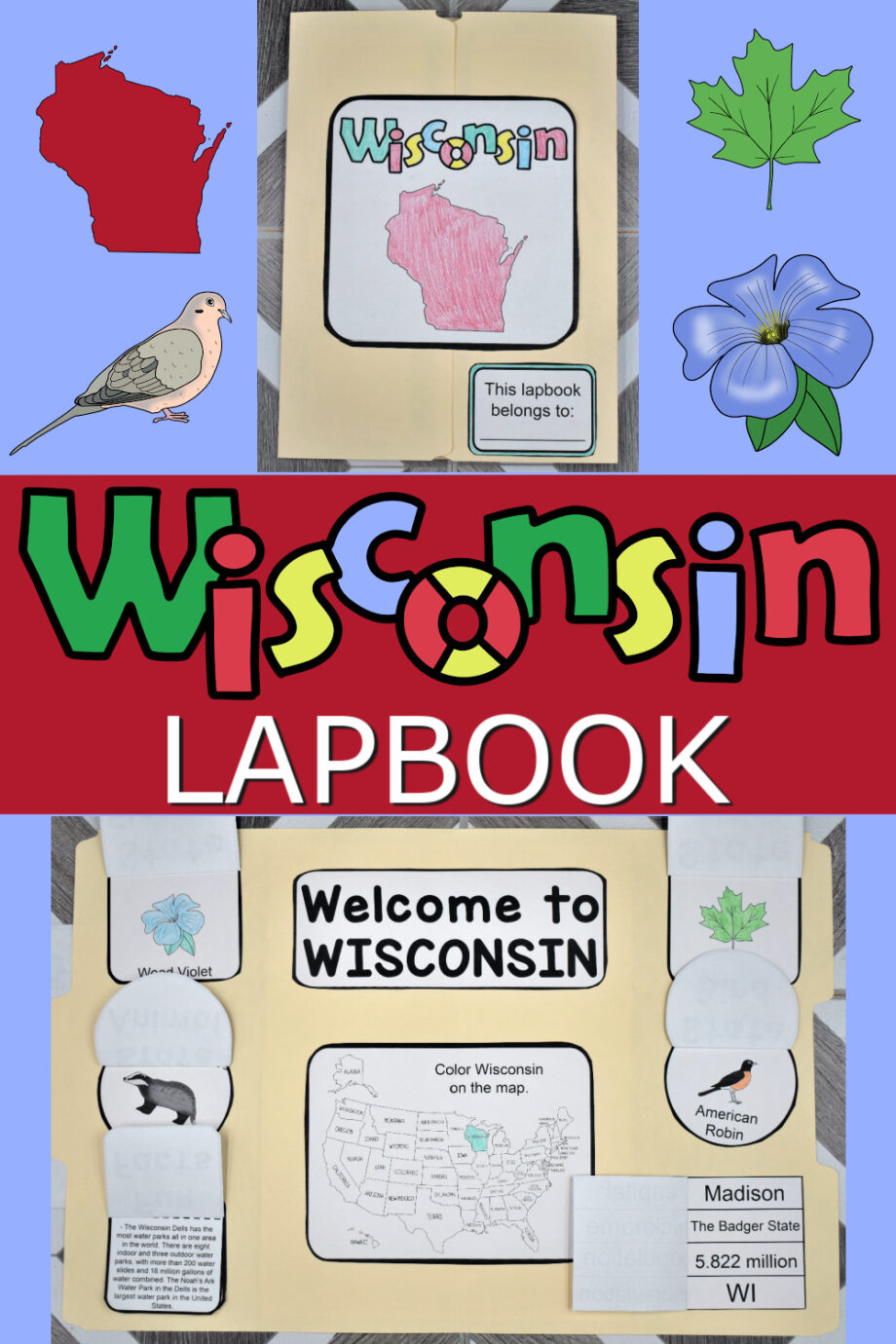 Wisconsin Lapbook Elements
